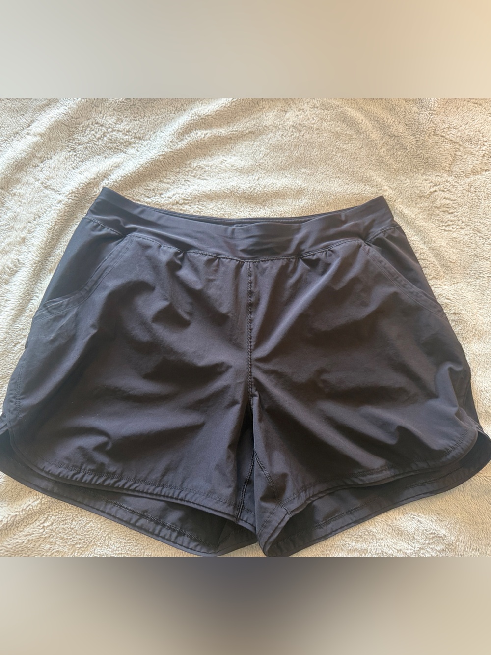 Lands' End Black Active Shorts with Elastic Waist